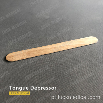 Depressor de língua de madeira descartável